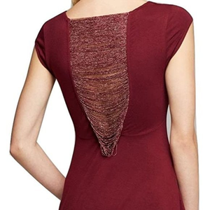 Free People Jersey Gatsby Fit and Flare Top in Black Open Fringe in Back T-shirt